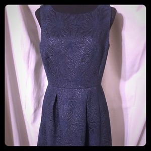 Navy Tahari Fit and Flare Cocktail Dress